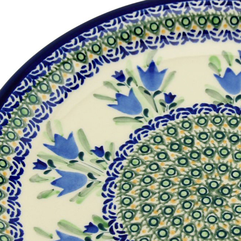 Polish pottery dinner plate in Dreamscape Unikat 160ar pattern, handmade in Boleslawiec