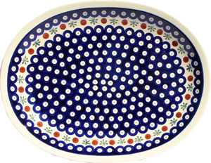 Polish Pottery Oval Platter 13.5