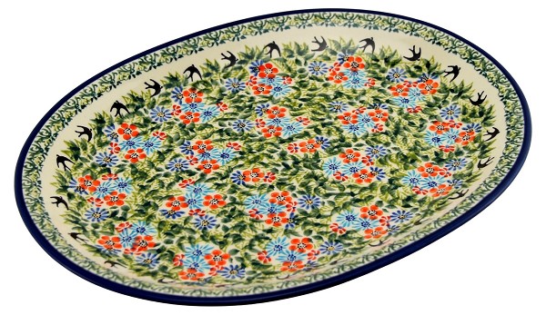 Polish Pottery Oval Platter 13.5