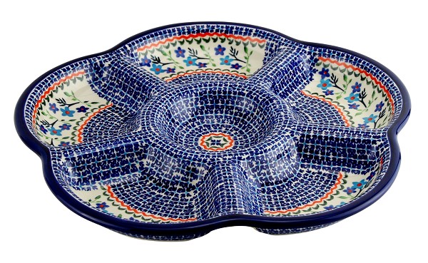 Polish Pottery 6-Section Appetizer & Divided Serving Tray 14