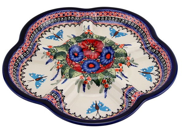 Polish Pottery 6-Section Appetizer & Divided Serving Tray 14