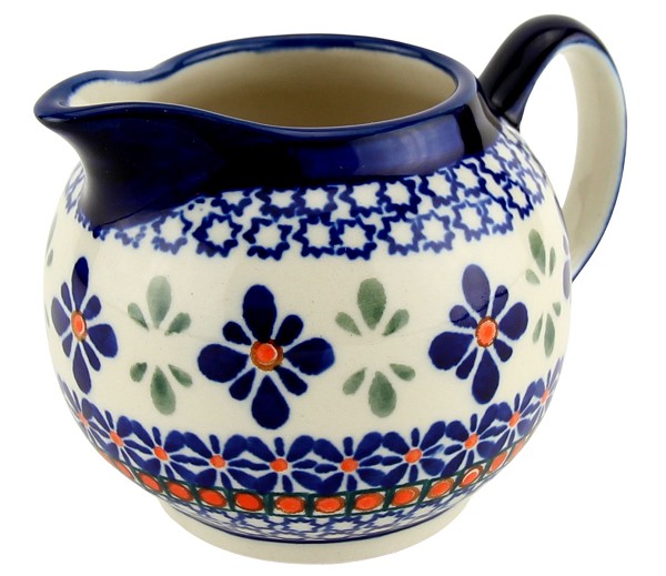 Polish Pottery Creamer Pitcher 10 oz, Star Flower | Boleslawiec