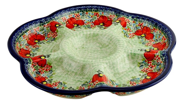 Polish Pottery 6-Section Appetizer & Divided Serving Tray 14
