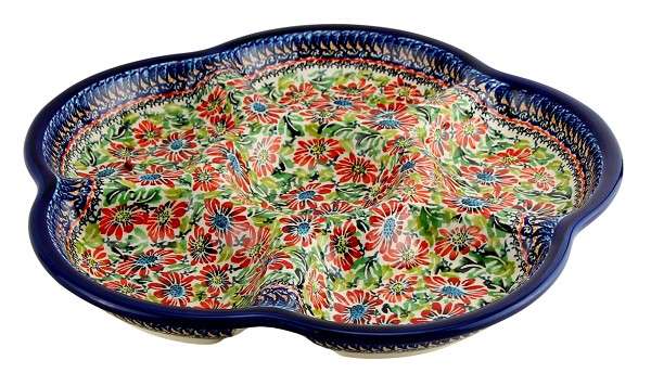 Polish Pottery 6-Section Appetizer & Divided Serving Tray 14