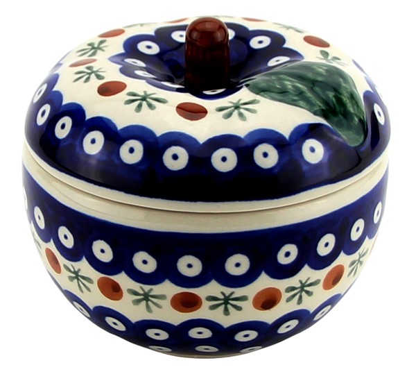 Polish Pottery Apple Baker with Lid 14 oz, Nature | Boleslawiec