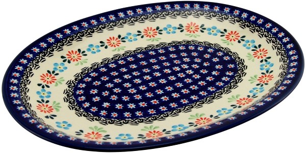 Polish Pottery Oval Platter 11.5