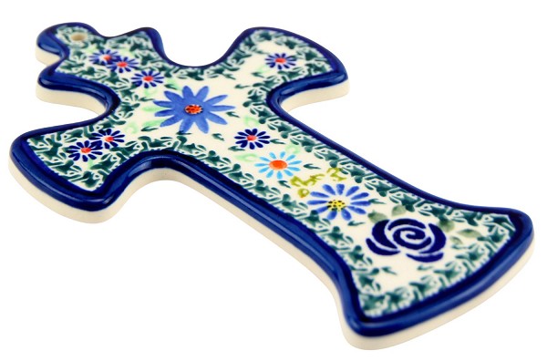 Polish Pottery Wall Cross 7.5