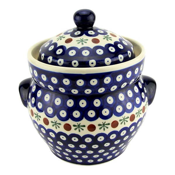 Polish Pottery Fermenting Crock 1.8 qt with Water-Seal Airlock, Nature | Boleslawiec