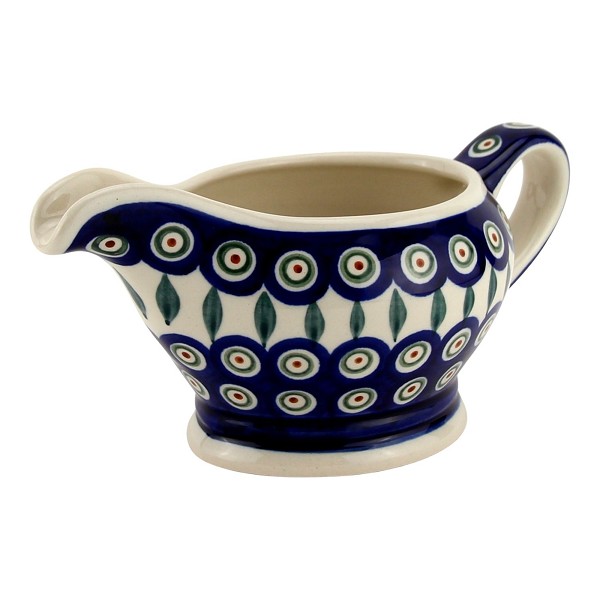 Polish Pottery Gravy Boat 16 oz, Peacock | Boleslawiec