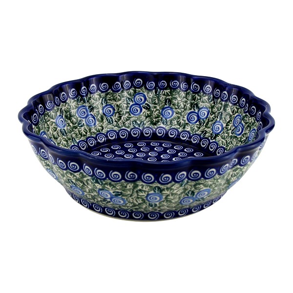 Polish Pottery Scalloped Serving Bowl 9.5