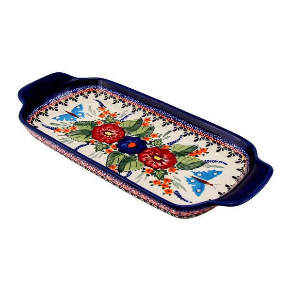 Polish Pottery Rectangular Serving Tray 13.5