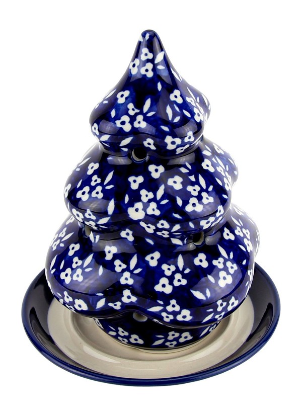 Polish Pottery Christmas Tree Luminary 7.5