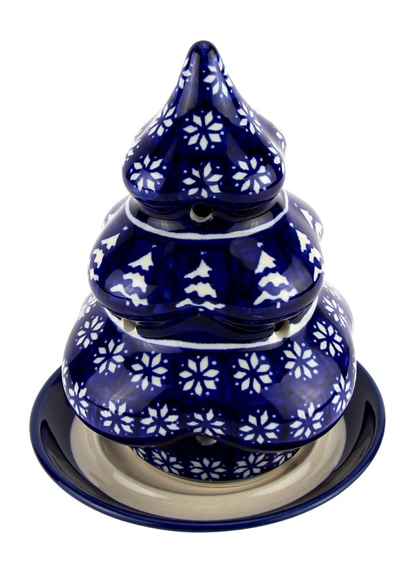Polish Pottery Christmas Tree Luminary 7.5