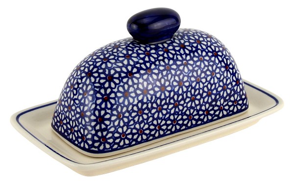 Polish Pottery Butter Dish with Lid, Daisy Dreams | Boleslawiec