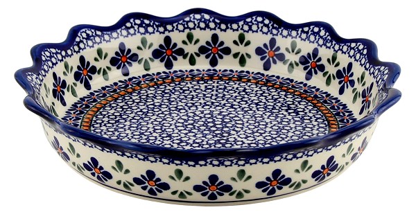 Polish Pottery Fluted Pie & Quiche Dish 9