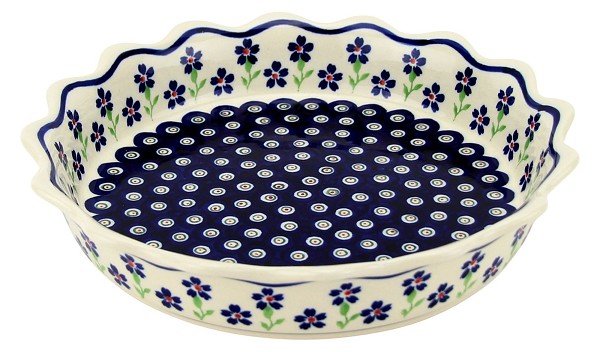 Polish Pottery Fluted Pie & Quiche Dish 9