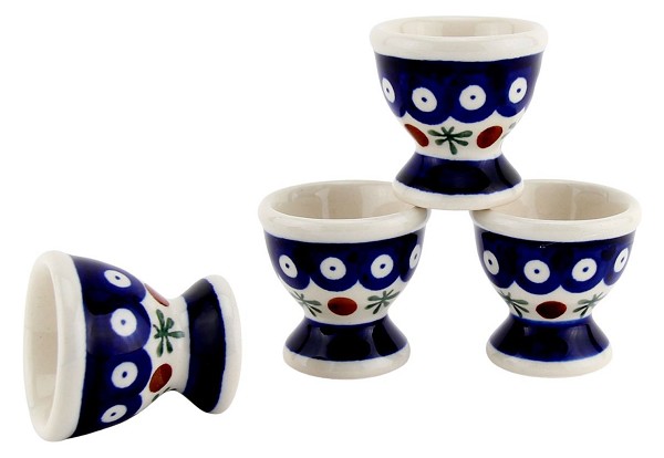Polish Pottery Egg Cup Set of 4 for Soft-Boiled Eggs, Nature | Boleslawiec