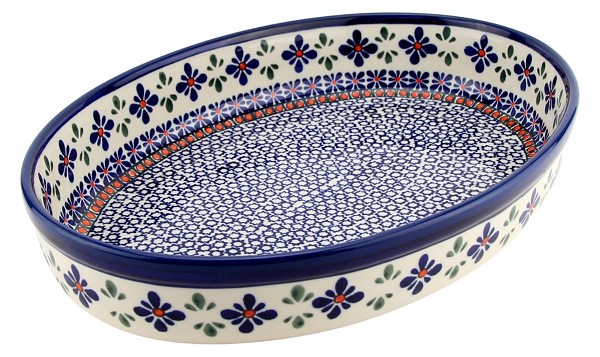 Polish Pottery Au Gratin Oval Baking Dish 12