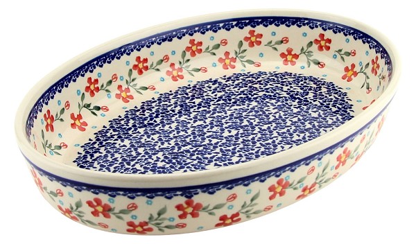 Polish Pottery Au Gratin Oval Baking Dish – 12