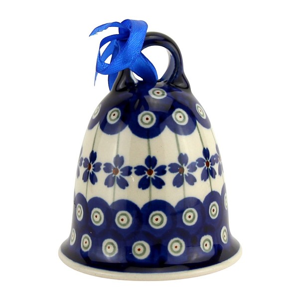 Polish Pottery Christmas Bell Ornament 4