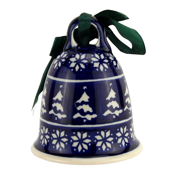 Polish Pottery Christmas Bell Ornament 4