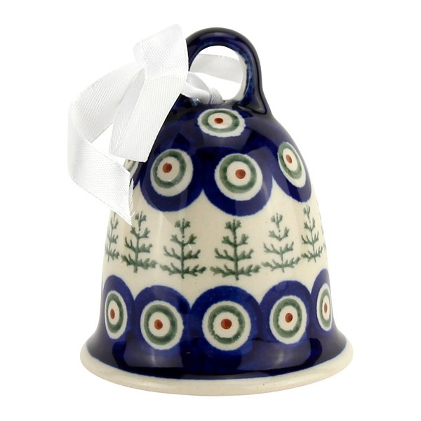 Polish Pottery Christmas Bell Ornament 4