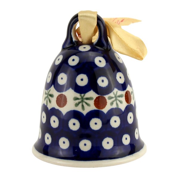 Polish Pottery Christmas Bell Ornament 4