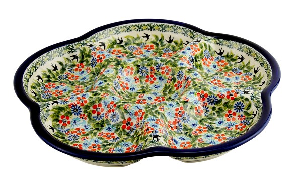 Polish Pottery 6-Section Appetizer & Divided Serving Tray 14