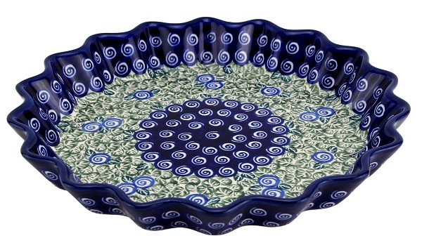 Polish Pottery Scalloped Pie, Tart & Quiche Dish 10.5