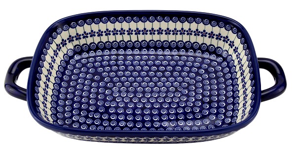 Polish Pottery Rectangular Baking Dish with Handles 18