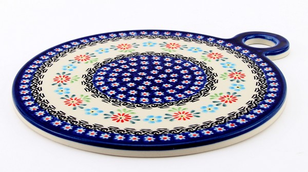 Polish Pottery Round Cutting & Serving Board 9