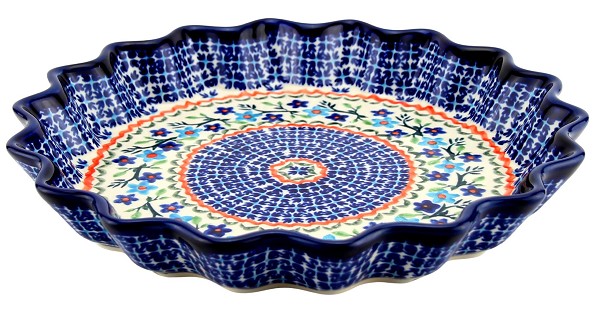 Polish Pottery Scalloped Pie, Tart & Quiche Dish 10.5