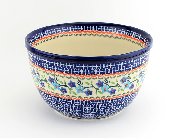 Polish Pottery 2-Quart Mixing Bowl – Handmade Stoneware for Cooking, Serving Popcorn & Salad by Zaklady Boleslawiec