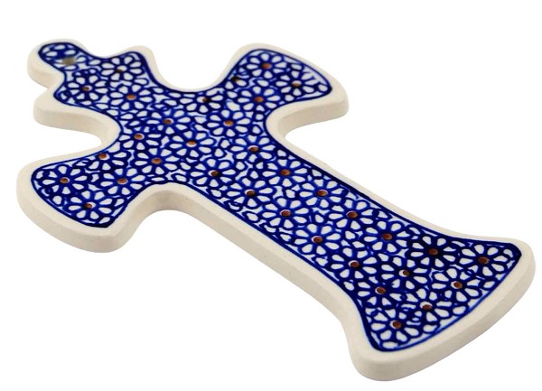 Polish Pottery Wall Cross 7.5