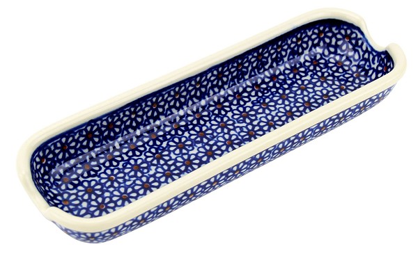 Polish Pottery Corn Cob Holder & Dish 8.75
