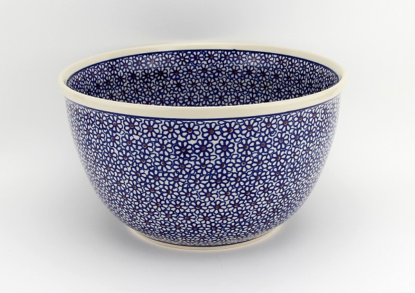 Polish Pottery Mixing & Serving Bowl 5 qt, Daisy Dreams | Boleslawiec
