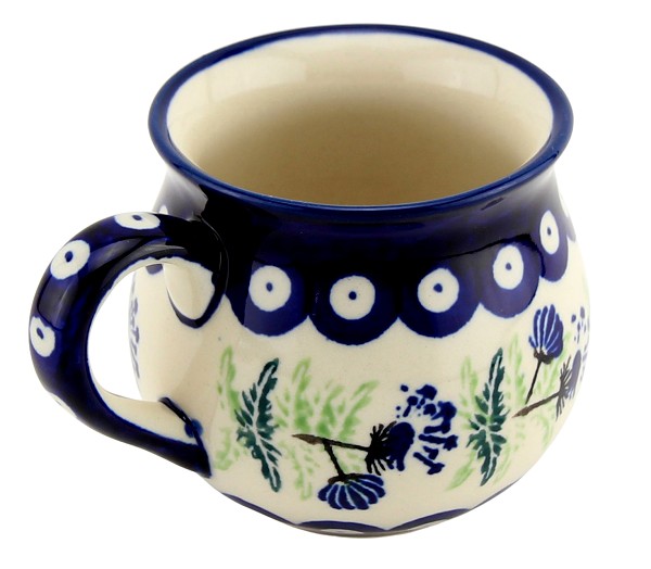 Polish Pottery Coffee Mug 8 oz, Cornflower CloudScape | Boleslawiec