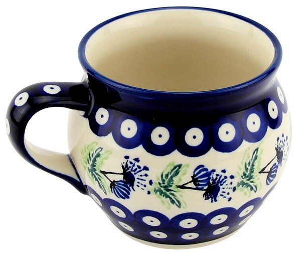 Polish Pottery Bubble Coffee Mug 16 oz, Cornflower CloudScape | Boleslawiec