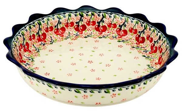 Polish Pottery Fluted Pie & Quiche Dish 9