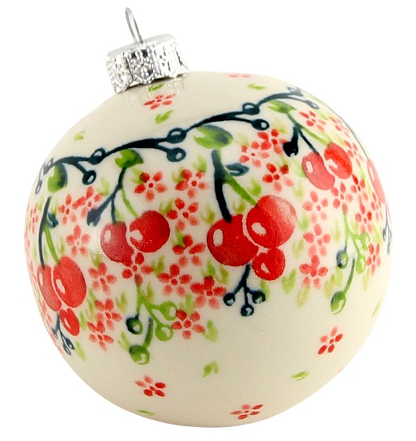 Polish Pottery Christmas Ball Ornament 3.5