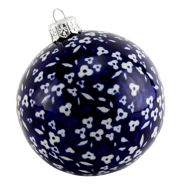 Polish Pottery Christmas Ball Ornament 3.5