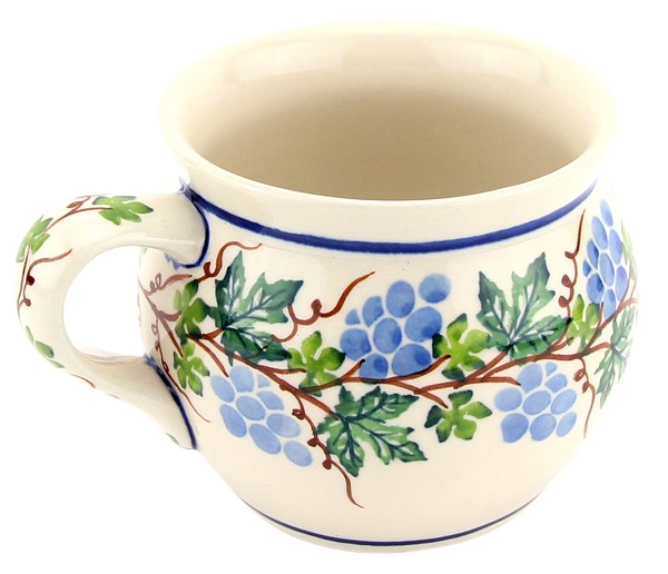 Polish Pottery Bubble Coffee Mug 16 oz, Grapevine Serenity | Boleslawiec
