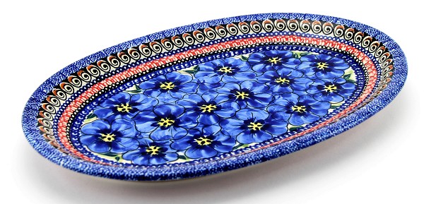 Polish Pottery Oval Serving Platter 12