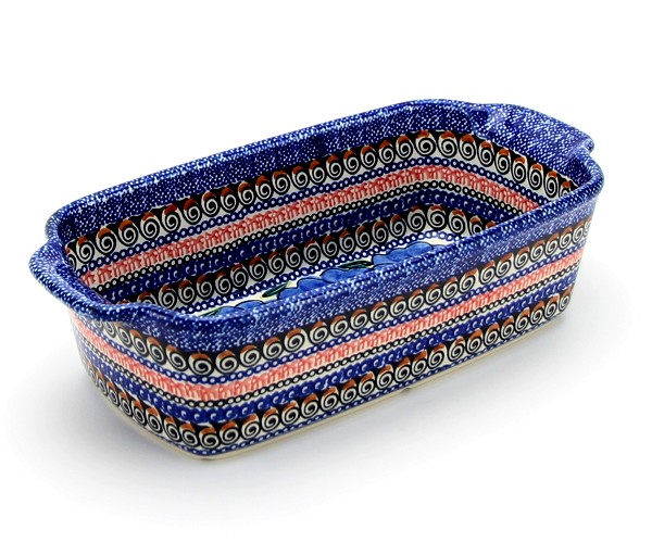 Polish Pottery Loaf Baker with Handles 9