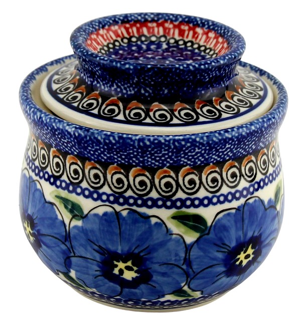 Polish Pottery French Butter Dish / Butter Bell 7.5 oz, Regal Bouquet Unikat | Boleslawiec