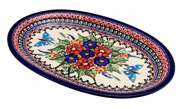 Polish Pottery Oval Serving Platter 12