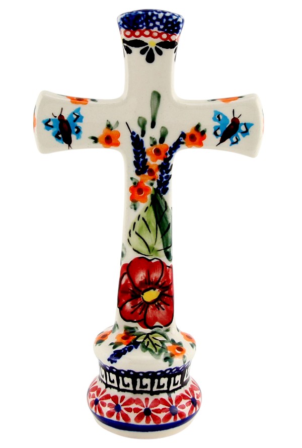 Polish Pottery Standing Cross 7