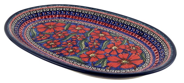 Polish Pottery Large Oval Serving Platter 14.25