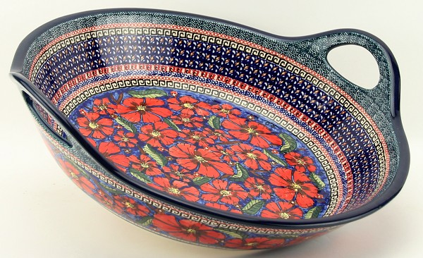 Polish Pottery Large Serving Bowl with Handles – 15