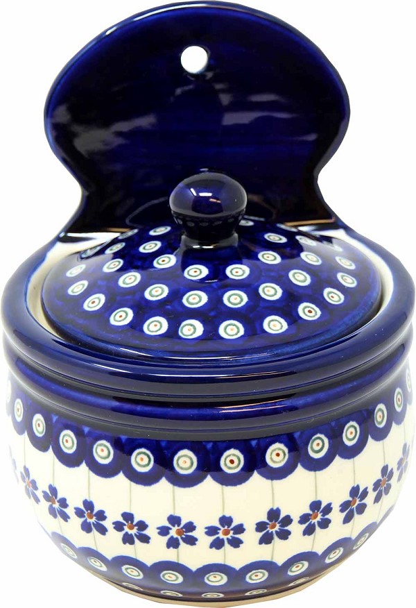 Polish Pottery Hanging Salt Box